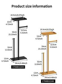 1pc Standalone Toilet Paper Holder With Storage Tray - Stylish Multi-Roll Paper Storage Rack, Suitable For Bathroom And Kitchen, Space-Saving Design, Bathroom Storage, Bathroom Accessories