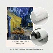 文森特·威廉·梵高麦田与柏树、星夜、咖啡厅露台的夜间装饰艺术画、3幅无框海报挂画、著名艺术家版画、画廊墙壁家居装饰、展览墙壁艺术画、经典复古海报、现代墙壁艺术版画、房间装饰、客厅装饰艺术、家居墙壁装饰艺术、理想的创意家居礼物、适合客厅书房卧室走廊的装饰艺术画 - 3PCS - 查看 10