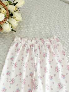 Humor Bear 2pcs/Set Baju Sweatshirt Lengan Panjang dan Celana Olahraga Kasual Anak Perempuan Motif Kelinci Kartun Bordir, Musim Gugur - Berwarna merah muda - View 8
