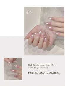 annies 1-9PCS 12ML Ice Transparent Boiled Water Cat Eye Nail Polish Gel Porcelain White Sparkling Glass Bead Cat Eye UV LED Nail Salon DIY - 彩色 - 查看 2