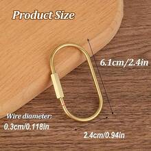 1 Piece Of Golden Brass Key Ring Screw Lock- Keychain Organizer For Handbags, Wallets, And Keys- Durable Bag Decoration For Outdoor And Daily Use, Suitable For Keychains In Bags - Gold - View 2