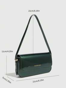 Bolso de mano de mujer de moda vintage, bolso de hombro y cruzado patentado, bolso de estilo Y2K, bolso cuadrado pequeño y elegante, bolso casual de solapa para el hombro y transporte diario