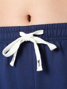 女士宽松慢跑裤 - 透气运动休闲裤，适合健身和街头穿着 - 藍色 - 查看 5