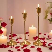 30pcs/Set Bronze Metal Candle Holders, Suitable For Wedding, Party, Valentine's Day, Home Decor, Graduation Ceremony Atmosphere Decoration - Bronze - View 3
