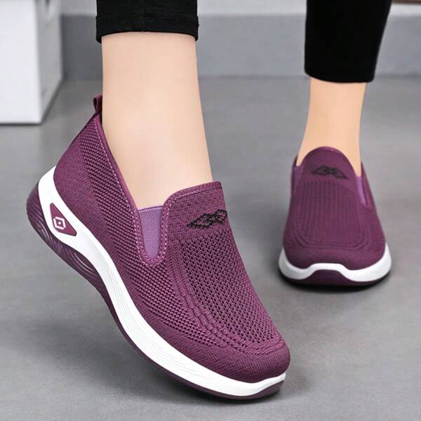 Zapatillas de mujer con Top de punto Elastic y malla transpirable, suela de goma suave, cómodas zapatillas casuales para todas las estaciones, adecuadas para deportes, escuela, trabajo, correr, senderismo, fiestas, cenas, compras