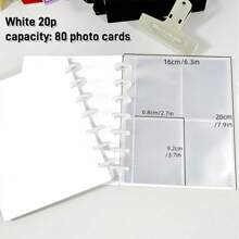 1本透明照片卡相册DIY简约优雅家居相册3-3.5英寸Kpop明星照片卡活页本照片卡册透明心形镂空活页扣加厚超清活页本无酸无PVC偶像照片卡照片卡动漫游戏人物照片卡展示相册