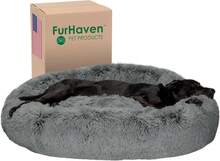 Calming Donut Dog Bed For Medium Dogs, 45" Plush Round Pet Bed With Washable Cover, Refillable Shag Faux Fur For Anxiety Relief – Gray, XL,11275910 - Taro Purple - Xem 1
