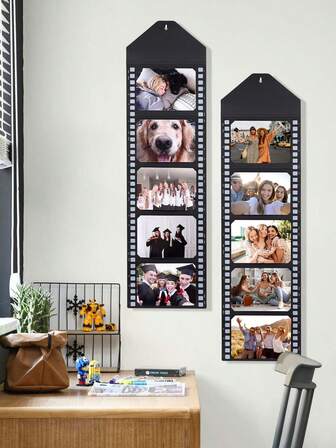 2pcs Retro Black Film Design Paper Photo Frames - Suitable For Home Decor, Wedding, Anniversary, Birthday, Holiday Party, Desktop DIY Decoration (Fits 5 Inch, 6 Inch, 7 Inch Photos)