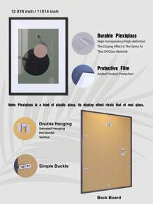Luxury PVC Picture Frame In Classic Matte Black – High-Quality Shatter-Resistant Acrylic Glass, 4x6/5x7/8x8/8x10/11x14/12x16-Inch, Available In Multiple Sizes For Wall-Mounted Or Tabletop Display. Perfect For Enhancing Home Decor, 30x40/30x30/20x25/20x20cm, For Star/Moon