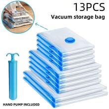 13 packs Sacs de rangement sous vide pour économiser l'espace, organisation de rangement de cuisine, pour le rangement de vêtements et le rangement sous le lit, sacs de rangement sous vide, pour les sacs de rangement de jouets, les essentiels de voyage à la maison, le sac de voyage avec pompe incluse, sacs sous vide pour vêtements, couettes, couvertures, literie