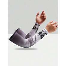 1 par de mangas protectoras de sol rosas con bloqueo UV, transpirables y elásticas de seda, adecuadas para deportes al aire libre, conducir, viajes en primavera y verano - Negro - Ver 1