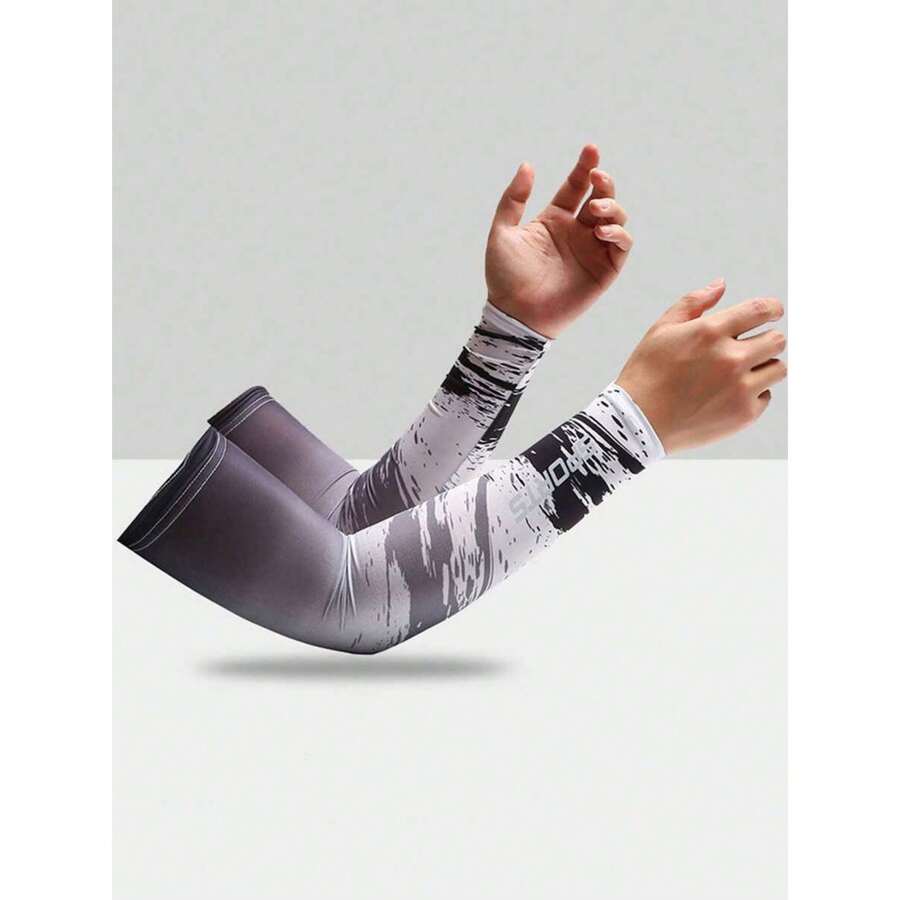 1 par de mangas protectoras de sol rosas con bloqueo UV, transpirables y elásticas de seda, adecuadas para deportes al aire libre, conducir, viajes en primavera y verano - Negro - Ver 1