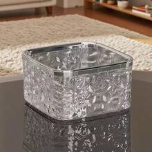 1pc Glacier Pattern Trash Can, Lightweight Luxury Design For Home, Living Room, Kitchen, Bathroom, Bedroom, Office