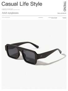 1 件男士休闲时尚全框黑色方形时尚眼镜，适合户外、旅行、钓鱼，适合夏季海滩度假、户外、旅行 - 彩色 - 查看 7