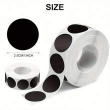 500pcs 25x25mm/1inch Black Round Scratch Stickers, Stamp Wedding Stickers, Self-Adhesive Scratch Sticker Scratch Card Game