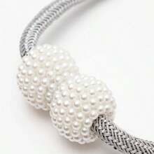 2 件套磁性窗帘绑带，窗帘磁扣装饰绳夹，家居和办公室窗户绑绳夹 - 灰色 - 查看 6