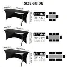 1 Pieza Hermosa Cubierta de Mesa de Spandex 6ft X 8ft Cubierta de Mesa Elástica, Universal para Mesa Rectangular, Boda, Banquete, Evento, Blanco o Negro, Regreso a Clases Día de San Valentín - Multicolor - Ver 2