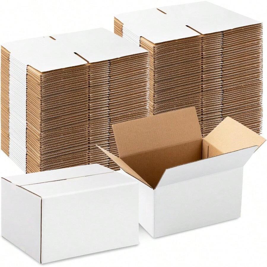 72 Pcs Shipping Boxes Corrugated Cardboard Small Shipping Boxes For Packaging Mailing Packing Moving Small Business Storage Crafts Gifts 7x5x4 InchWhite - White - View 1