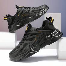 Zapatos deportivos para hombre 2025 Nuevos de otoño/invierno con parte superior de cuero, impermeables, suela blanda, ligeros, para estudiantes y jóvenes, zapatos de viaje y running con cordones, antideslizantes, versátiles, tallas grandes, amortiguación de impactos, para senderismo y casual, suela gruesa, de moda, duraderos y para todas las estaciones