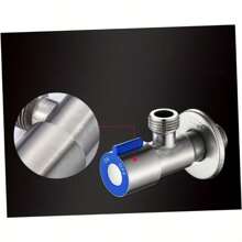 1pc 304 Stainless Steel Adjustable Triangle Valve, G1/2 Thread, Water Flow Control, Hot And Cold Adjustment, Suitable For Toilet, Faucet, Water Heater