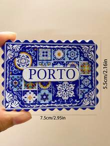1 pieza Imán de refrigerador con diseño de azulejo 3D pintado, recuerdo de viaje de Portugal, decoración del hogar