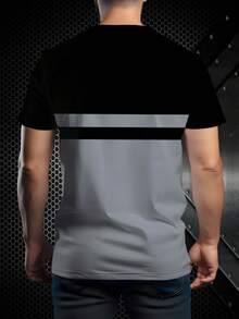 Milan' Stylish Printed Men's Round Neck Short Sleeve T-Shirt, Summer Fashion Tee, 100% Polyester, Lightweight Fabric, Suitable For Summer Wear - Multicolor - View 3