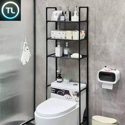 Estante de aterrizaje baño multifuncional repisa almacenamiento toallero soporte organizador accesorios acero inoxidable diseño moderno resistente antióxido fácil instalar elegante baño