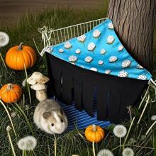 Small Pet Hideaway House, Hanging Corner Hideout For Small Animals, Cozy Corner Pet Hammock Tent, Washable Play & Resting Habitat For Hamsters, Ferrets, Squirrels, Sugar Gliders, Chinchillas, Rabbits, Hedgehogs (Exclusive Pattern)