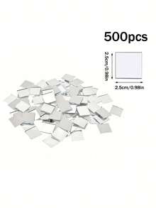 100/500pcs Craft Mirror Set - 4 Shapes (Triangle, Square, Round, Diamond) - 1" Plastic Glass Tiles For DIY Mosaics & Disco Ball Decorations - Multicolor - View 21