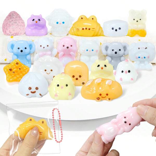 JASINCESS 10pc Mochi Taba Squishy Toys Kit, Fidget Toys For Kids 8-12 And Adults,Taba Squishies With Keychain, Mini Mochi Squishy Stress Relief For Party Favors,Classroom, Birthday,Xmas Gifts(Random)