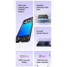 Xiaomi Redmi Note14 智能手机配备联发科天玑 7025-Ultra 处理器、5110mAh 高容量电池，性能持久，6.67 英寸大显示屏和超大音量，仅支持英语和中文。 - 幻影青 - 查看 4