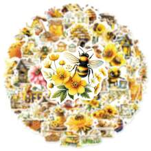 50pcs Sheet Bee Flower Graffiti Sticker Notebook Water Cup Suitcase Notebook Decoration Does Not Repeat Waterproof Stickers - 50個混色 - 查看 8