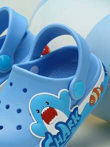 1 Pasang Sandal Pantai Bayi Anti Selip Motif Hewan Bernapas, Sandal Pelindung Luar Ruangan untuk Bayi - Biru - View 7