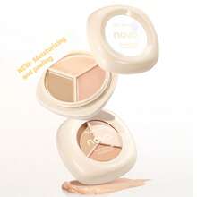NOVO 3-In-1 Concealer Palette, Covers Dark Circles, Spots, Acne Marks, Waterproof & Sweat-Resistant, Non-Cakey - 01#浮纓 - 查看 2