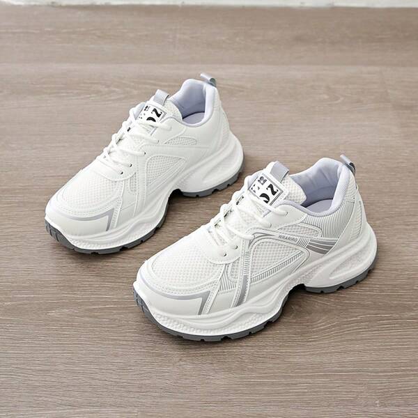 Women's New Thick Sole Sneakers, Lightweight Casual Shoes, Small White Shoes, Tennis Shoes, Versatile Running Shoes, Cute & Fashionable Lightweight Chunky Sneakers