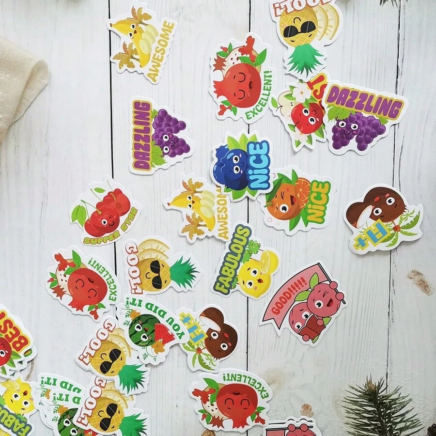 Scratch & Scent Reward Stickers - Cartoon Fruit Designs For Classroom ...