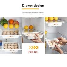 Kitchen Organizer, Kitchen Organizer, Kitchen Storage Basket, Kitchen Fruit Bowl, Kitchen Storage, Kitchen Drawers, Kitchen Shelving, Hot 2Pcs Fridge Drawer Organizers Stackable Kitchen Storage Bins Space Saving Refrigerator Trays For Fruits, Eggs, Vegetables, Food Containers - White - View 9