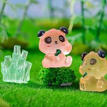 8 件发光熊猫微型雕像，可爱动物装饰，用于园艺、汽车、办公桌的树脂装饰品，夜光设计，小尺寸，适合景观美化、汽车装饰、桌面展示，展现可爱风格 - 彩色 - 查看 10