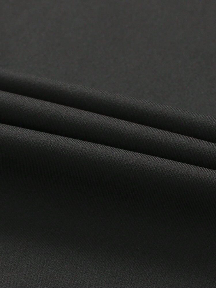 男士休闲慢跑裤，锥形裤腿，秋冬时尚运动裤 - 黑色 - 查看 5