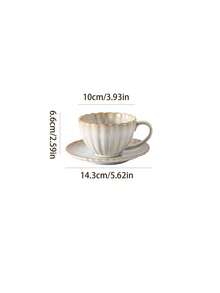 1 件日式复古裂纹陶瓷咖啡杯碟套装，创意拿铁艺术杯，早餐杯，适合家用 - 彩色 - 查看 9