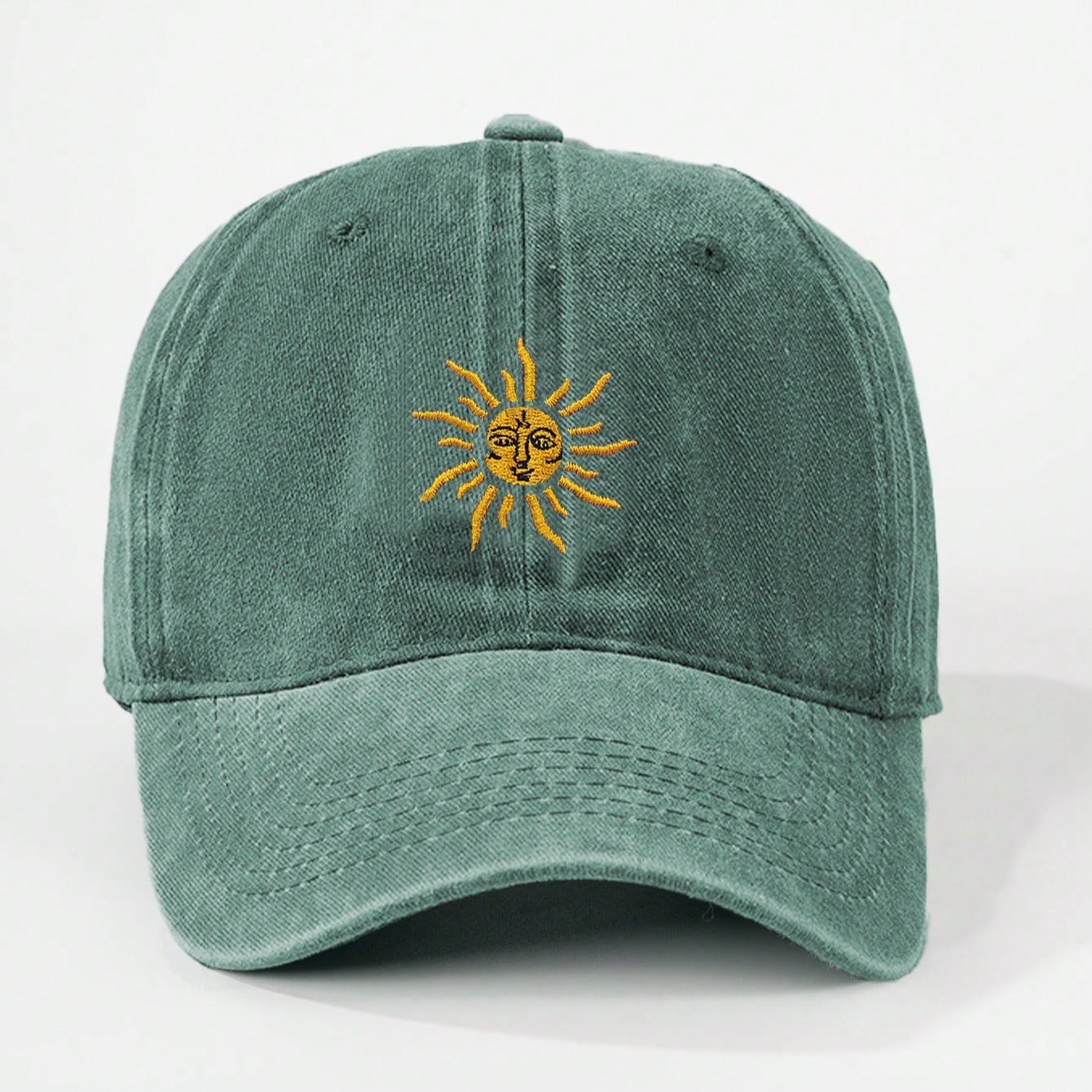 1pc Embroidered Sun Outdoor Baseball Cap, Vintage Washed Unisex Trucker Hat, Breathable Adjustable Golf Sun Hat For Women And Men, Y2K Couple Sun Hat