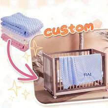 0-18 Mesi Copertina con pois e ciuccio, Copertina personalizzata con pois e ciuccio, Copertina con pois e ciuccio, Copertina personalizzata per bebè, Copertina avvolgente per bebè, Copertina per passeggino, Biancheria per culla, Regalo per neonato, Copertina personalizzata per bebè, Copertina personalizzata per neonato da passeggino con nome, Copertina di morbida e vellutata, Coperta di , Regalo - Multicolore - Visualizzare 8