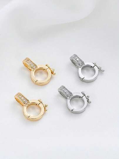 1pc 14K Gold Plated Versatile Pendant Clasp, Handmade Jewelry DIY Pearl Pendant Clasp Accessory