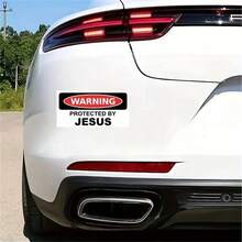 1PC 5Inch Waterproof Outdoor PVC Removable Sticker, Jesus Protected Warning Sign Decal For Truck SUV Car Laptop Bumper Wall Skateboard Motorcycle Fridge - Faith Based Humorous Christian Vinyl Sticker - Inspirational God Bless Art For Believers - Multicolor - View 4