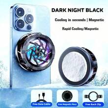 1 件冰晶手机散热器 15W 大功率强化散热快速降温磁吸半导体散热七彩 RGB 灯手机平板电脑两档温度调节静音散热瞬间冰晶提升手机静音游戏性能电竞游戏配件 - 結冰款-黑色 半導體散熱器 - 查看 11