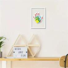 Christmas Family Handprint Craft Set, Wooden Photo Frame DIY Kit - A Perfect Gift For New Parents, Birthday, Graduation Home Decor New Year Gift - White - View 6