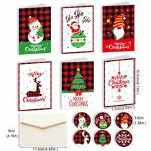 8pcs/Set Fashionable & Elegant Christmas Greeting Cards, Gift Cards, Christmas Greeting Cards With Stickers And Envelopes, Creative & For Holiday Blessings, Christmas Decorations, Gift Cards (Assorted Styles)