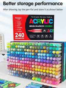 Lápices de pintura acrílica Guangna, marcadores de pincel, suministros de arte para pintar piedras, sin necesidad de presionar, profesionales para dibujo