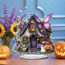 1/2/3 Pcs Butterfly House Desktop Ornaments Fairy Tale Style Multi-Purpose Acrylic Plaque 2D Flat Home Dormitory Office Desktop Supplies Bohemian Style Statue