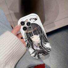 Funda de teléfono con patrón de chica anime para iPhone 16, linda 13PROMAX, hermosa 12MINI, bonita XR, única 16PROMAX, a prueba de golpes y anti-caída, fundas de teléfono XS 15PROMAX, estética 14PROMAX, diseño de onda 14, sensación suave 12 mujeres 13MINI, TPU grueso 16/15/15PRO/14PLUS/XSMAX/13/12PRO/16PLUS/16PRO/11/11PRO/14PRO/11PROMAX/12PROMAX/13PRO - Blanco - Ver 5